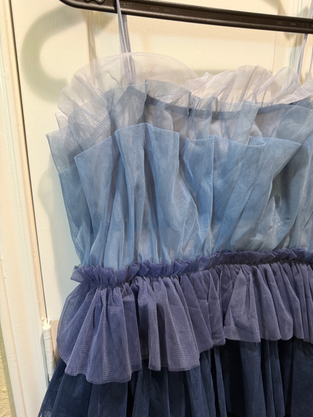 Storia Blue Tiered Tulle Mini Dress - Picture 2 of 6